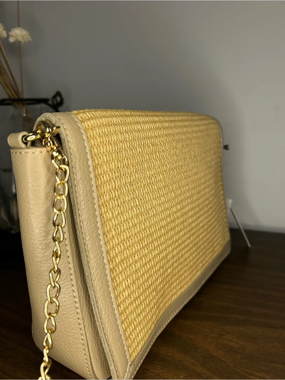 Stella Bianca NWT Cappuccino Genuine Leather Made in Italy Crossbody Purse